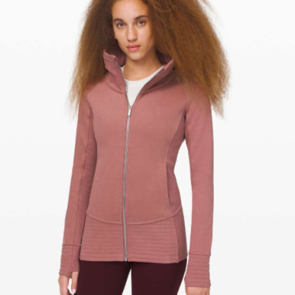 Lululemon Radiant Jacket II Jacket Size 6 Spanish Rose Pink Thumbholes Full Zip